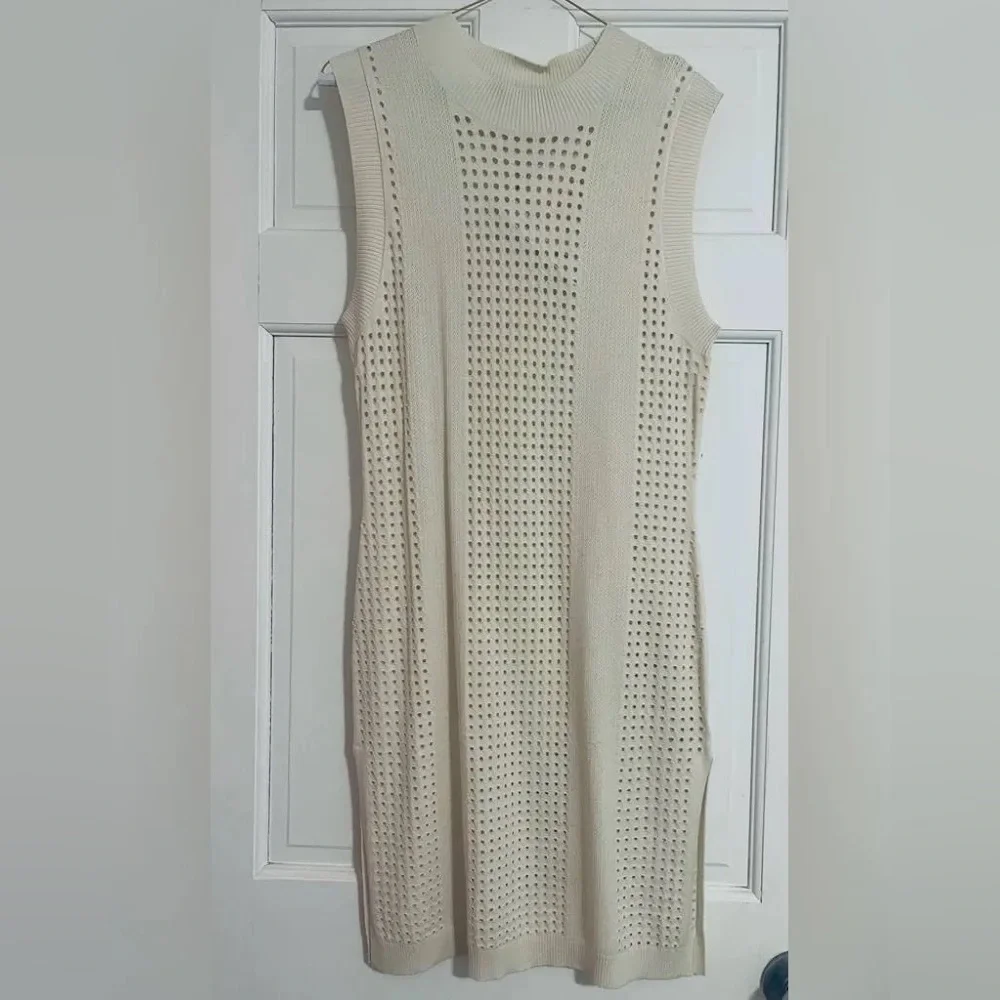 NWT CALIA Women's Crochet Cover Up Dress - Light Sand - Picture 2 of 4